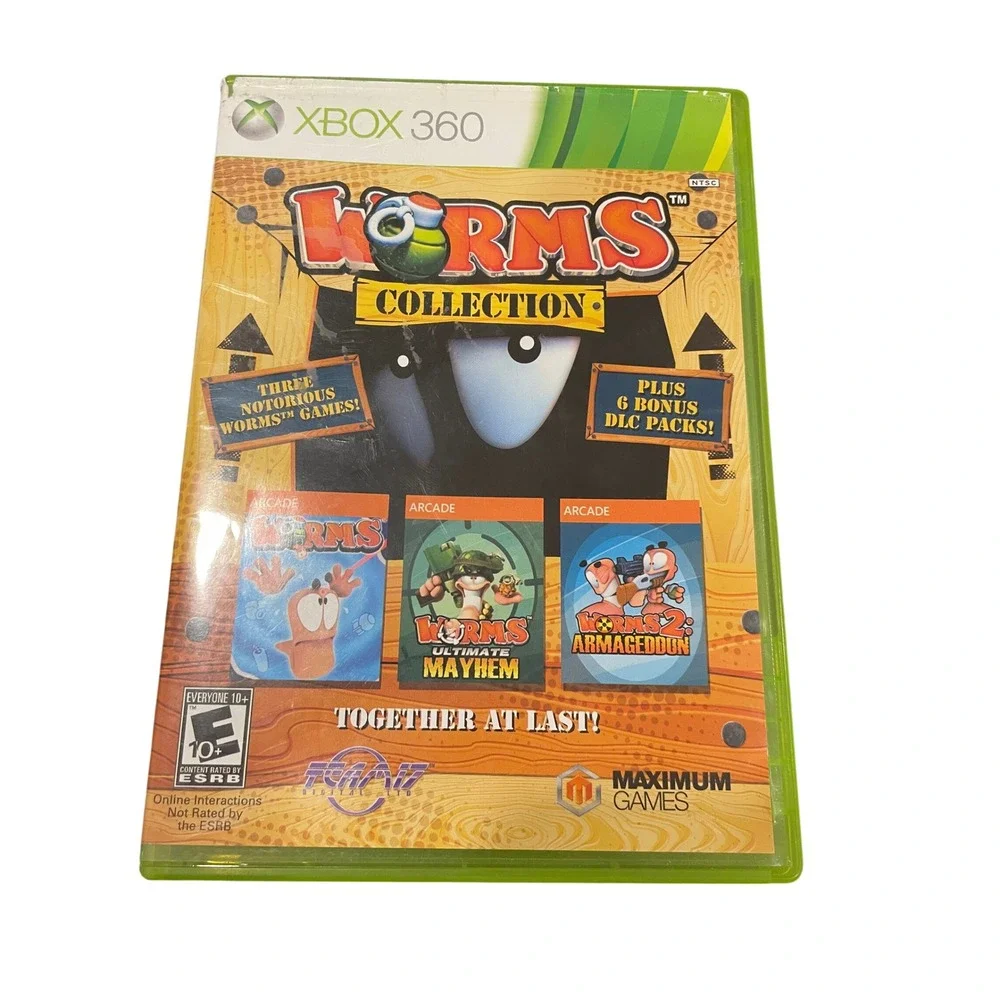 Worms Collection Xbox 360 3 Games 6 DLC Packs Ultimate Mayhem Armageddon NTSC